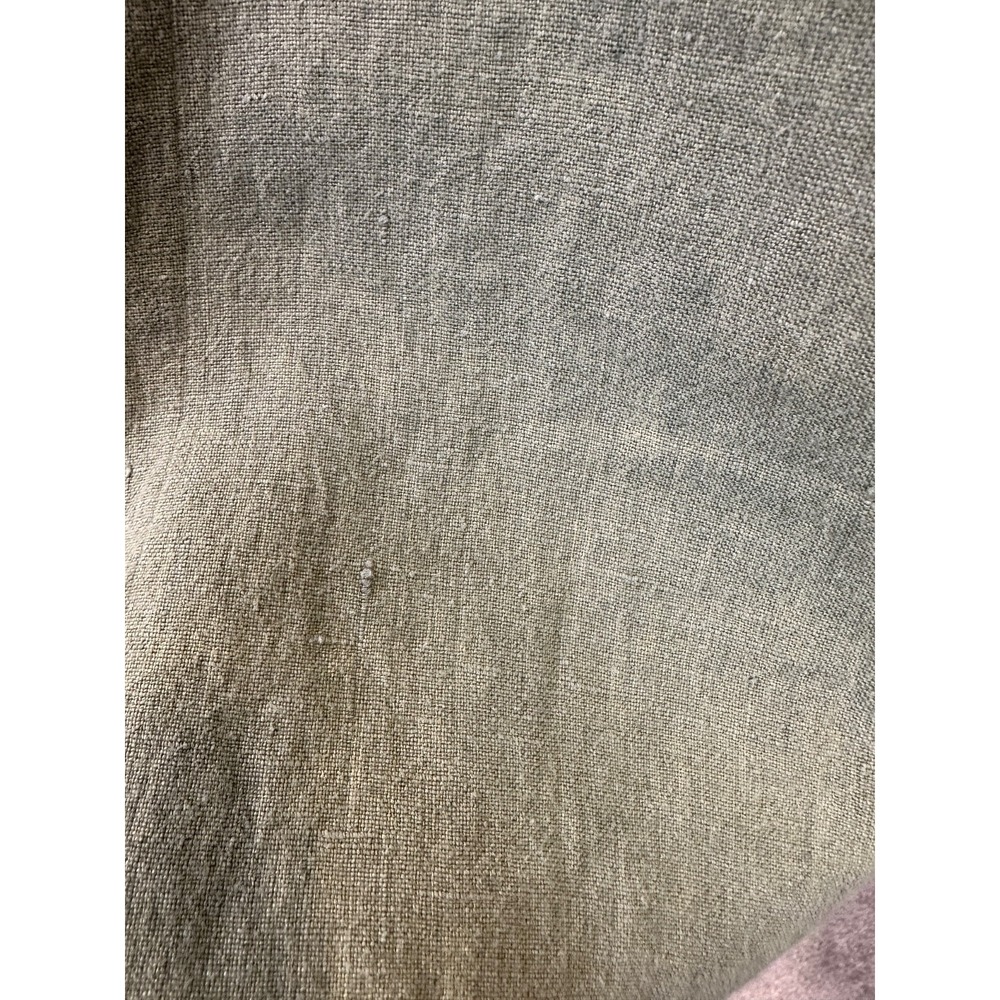 Flax 100% Linen Crop Pants Wide Leg Elastic Waist Faded Green Medium Lagonlook - Picture 14 of 15